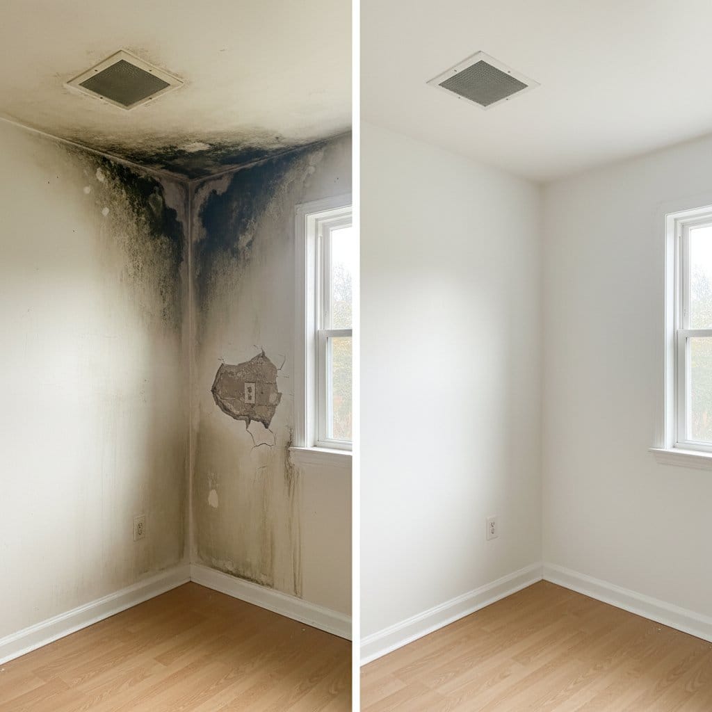 Tenafly Mold Removal home kitchen restoration before and after in Tenafly